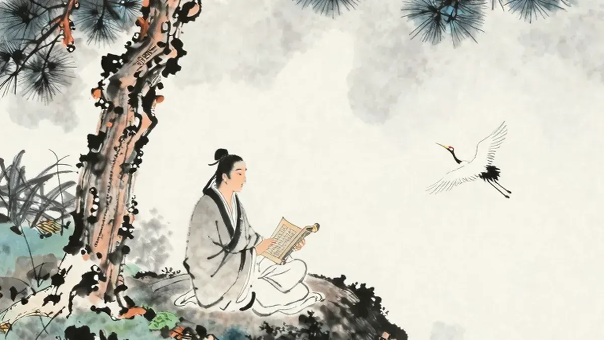 偏印意象：山中道人读书图