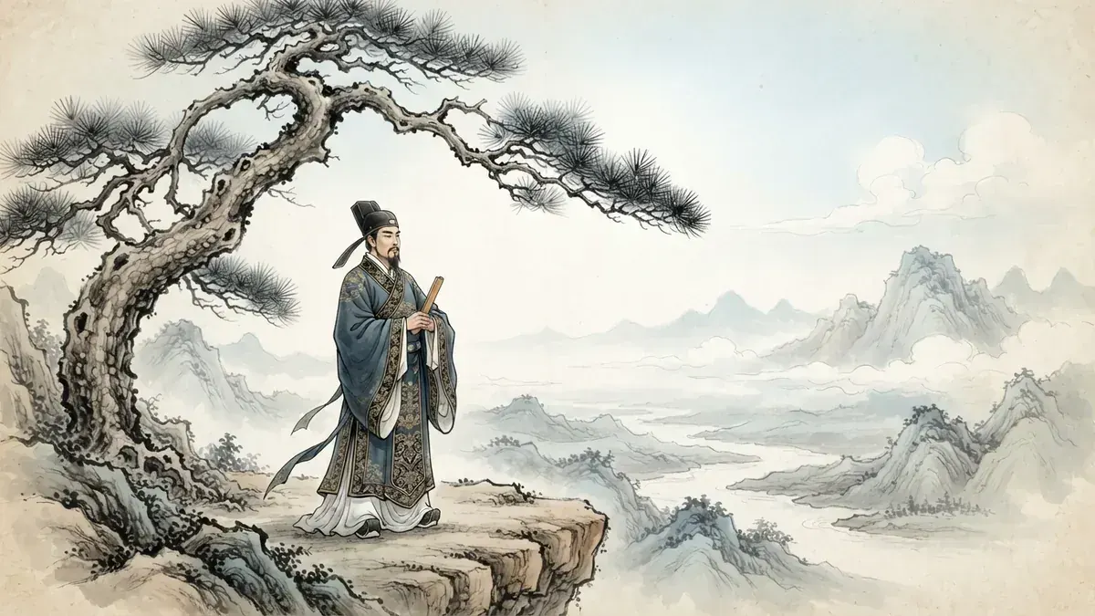 正官贵人运与事业格局的国风插画