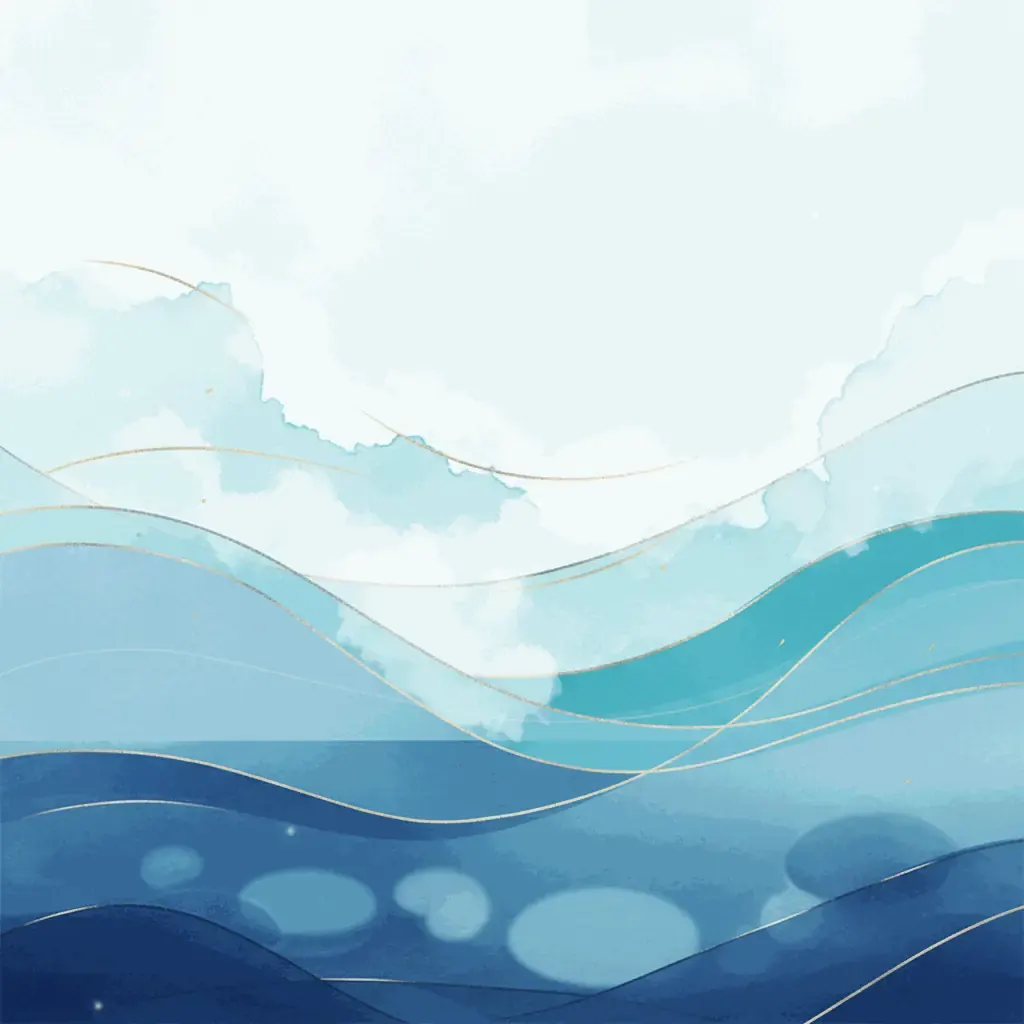 Water energy rest and boundaries cues illustration